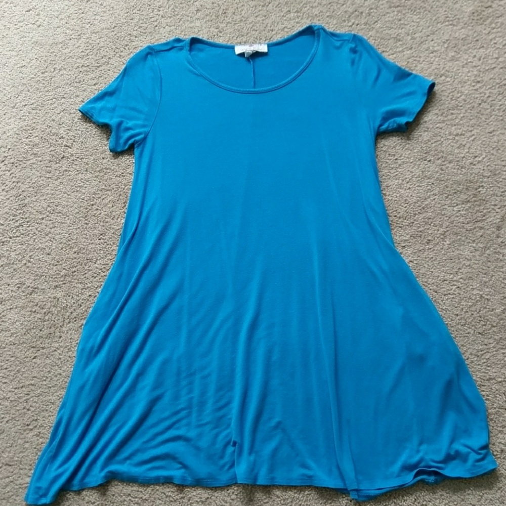 Bright blue swing dress - it has pockets!
